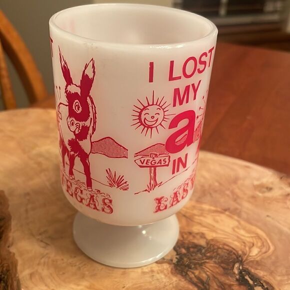 I Lost My A in Las Vegas Milk Glass Mug - Picture 3 of 7